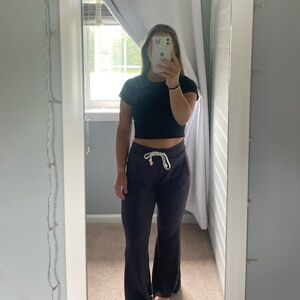 Aerie flare cozy waffle knit pants